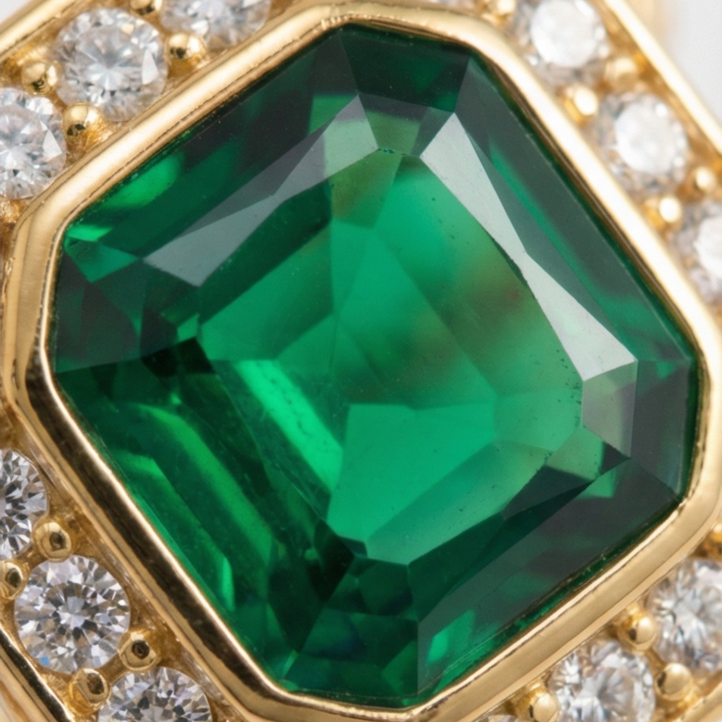 Gold-Plated Stainless Steel Ring with Zircon Inlay