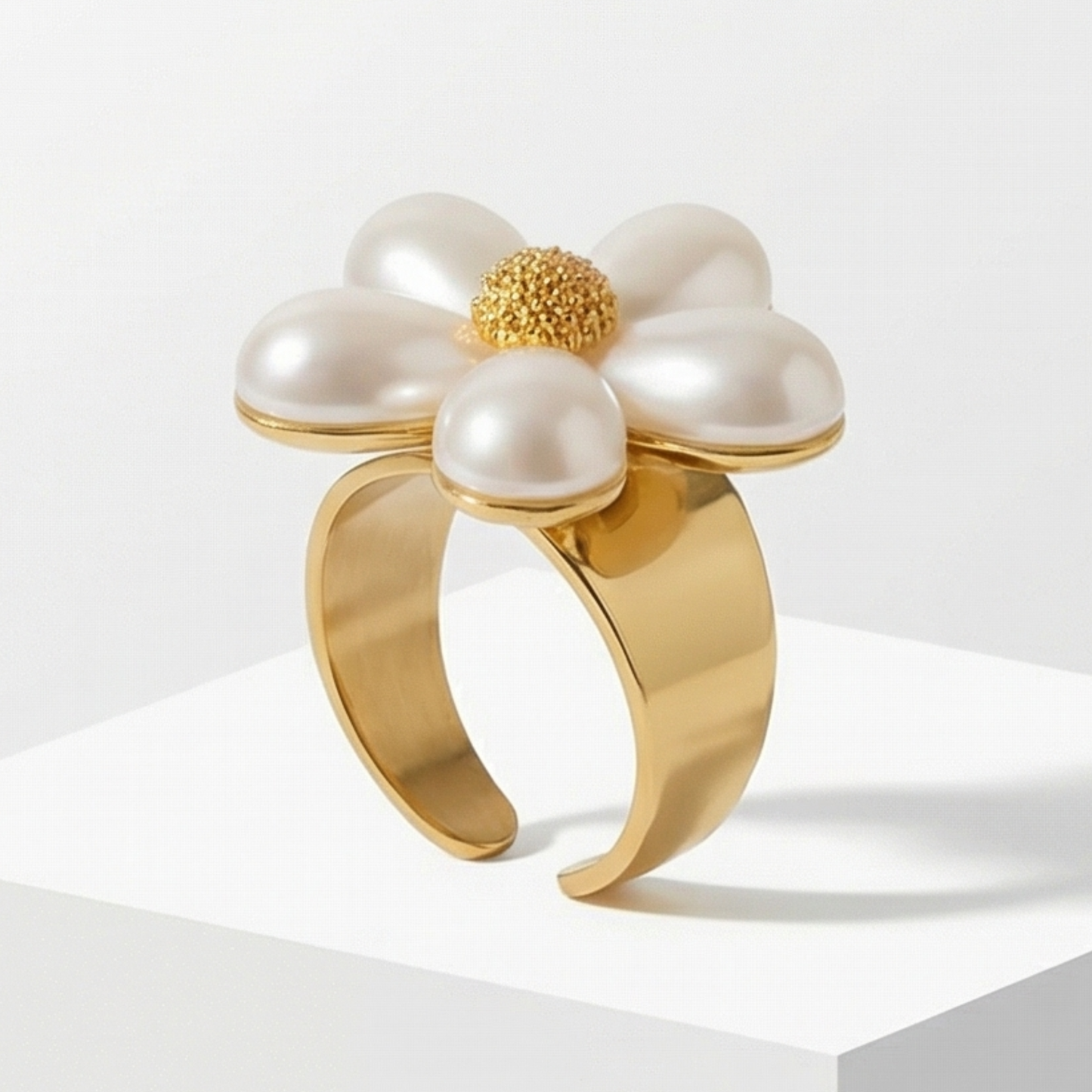 Stainless steel flower shape Ring