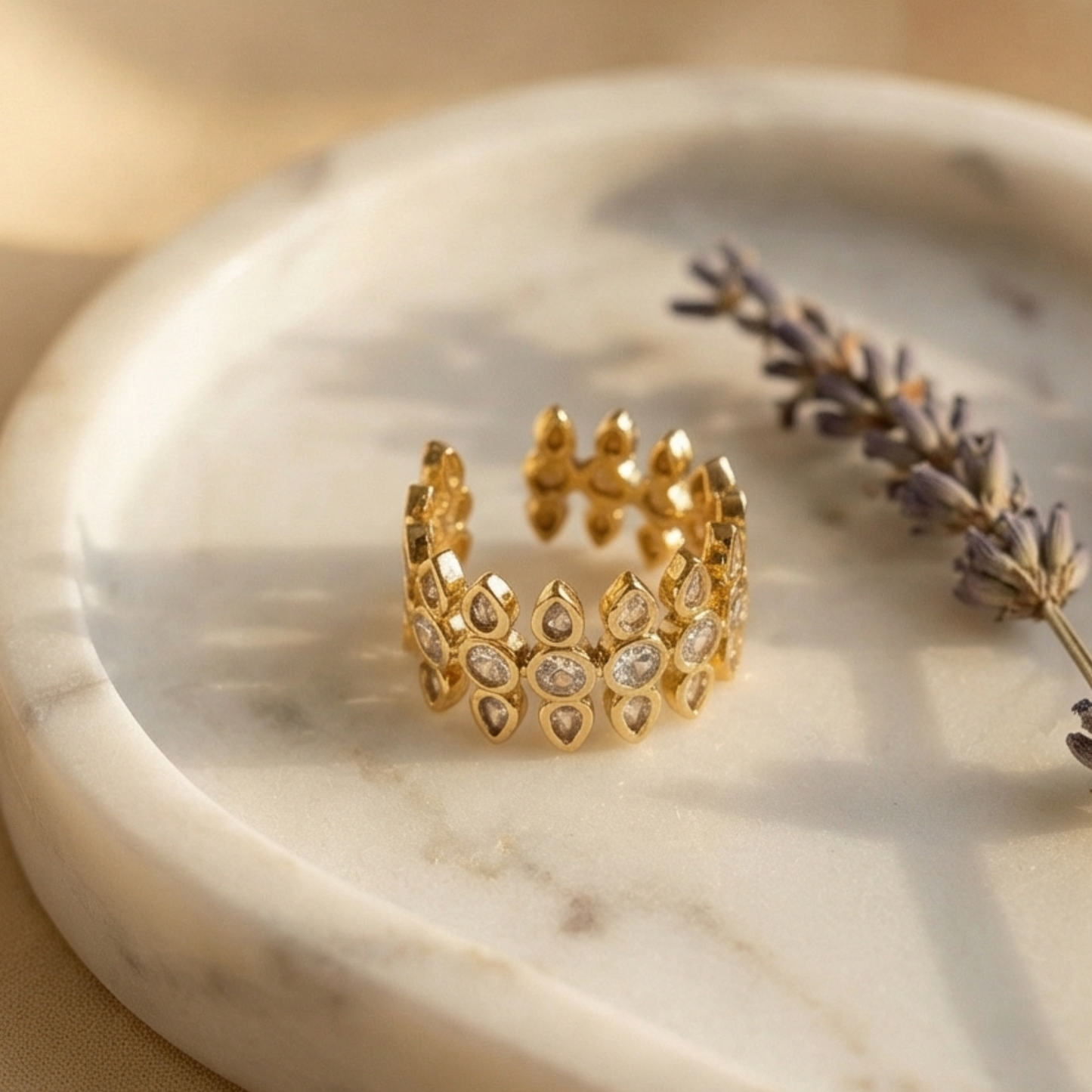 White Zircon Stainless Steel Ring