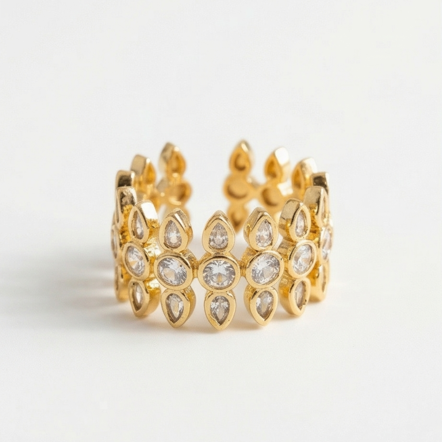White Zircon Stainless Steel Ring