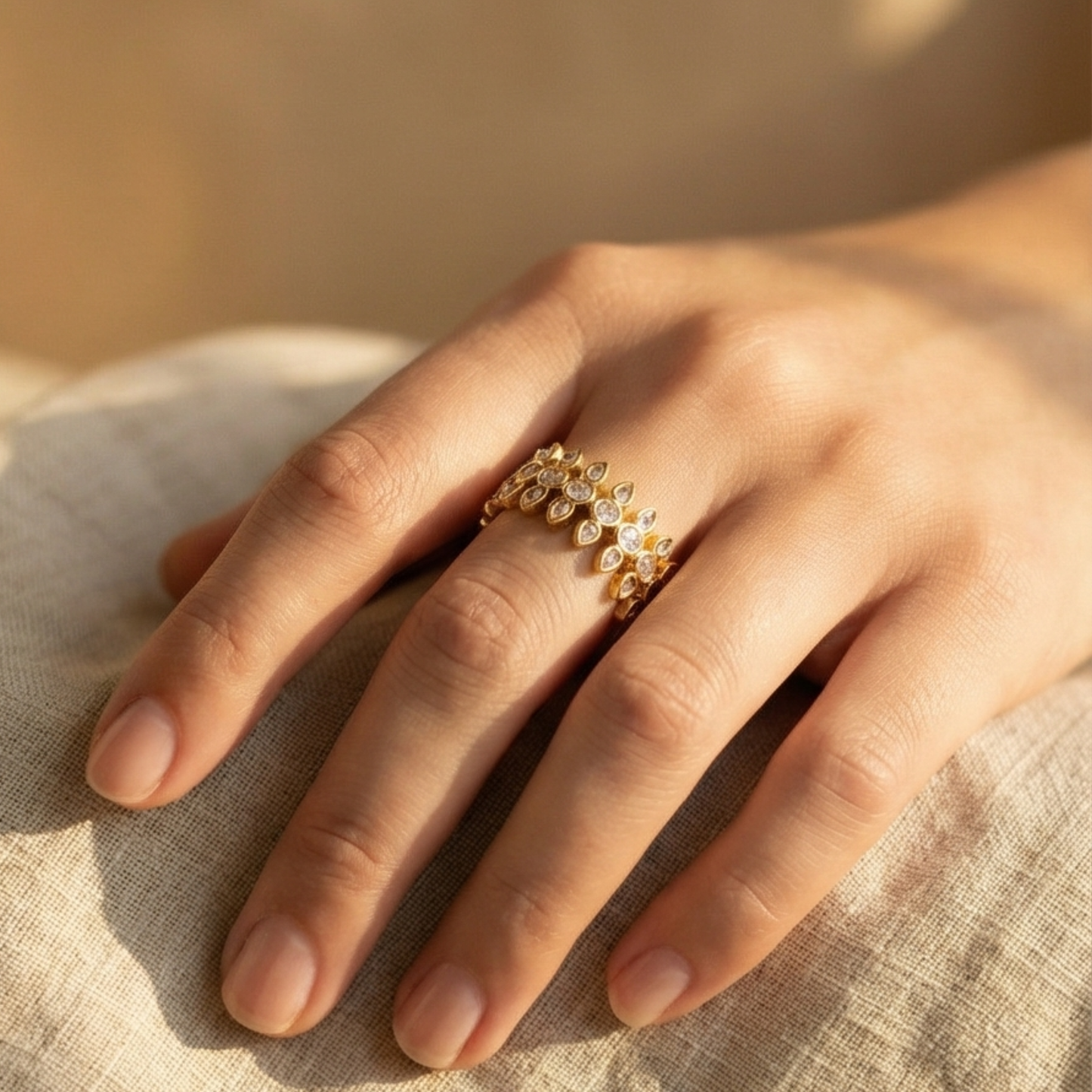 White Zircon Stainless Steel Ring