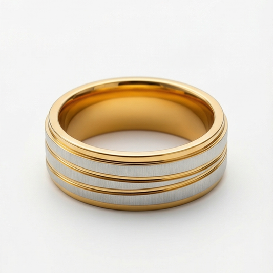 14K Gold-Plated Titanium band ring