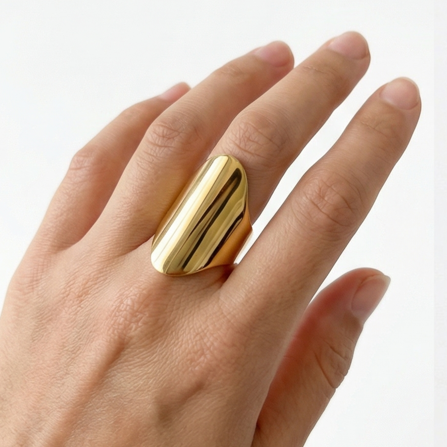 Gold plated-Stainless steel open ring