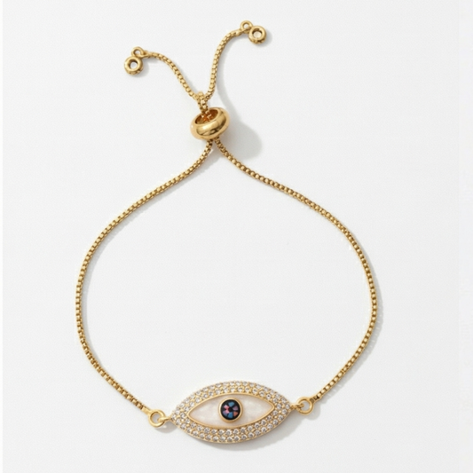 Chic Evil Eyes Zircon Charm Bracelet with Chain