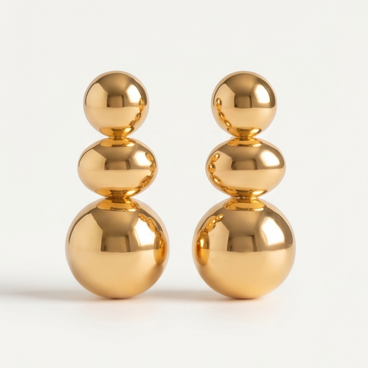 Chunky Elegant Earrings – Stainless Steel & Gold Plated