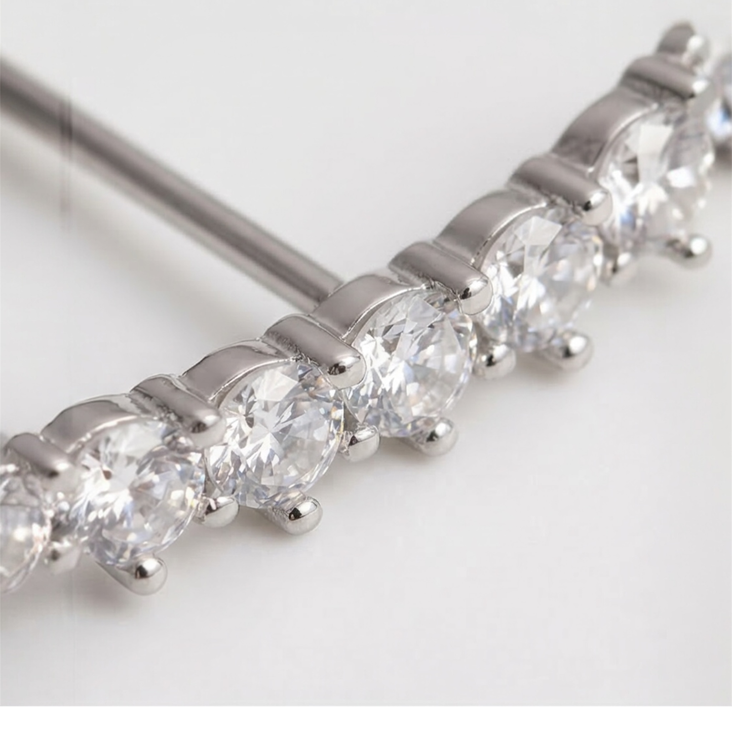 Silver Plated Ear Stud Earrings with Imitation Crystals