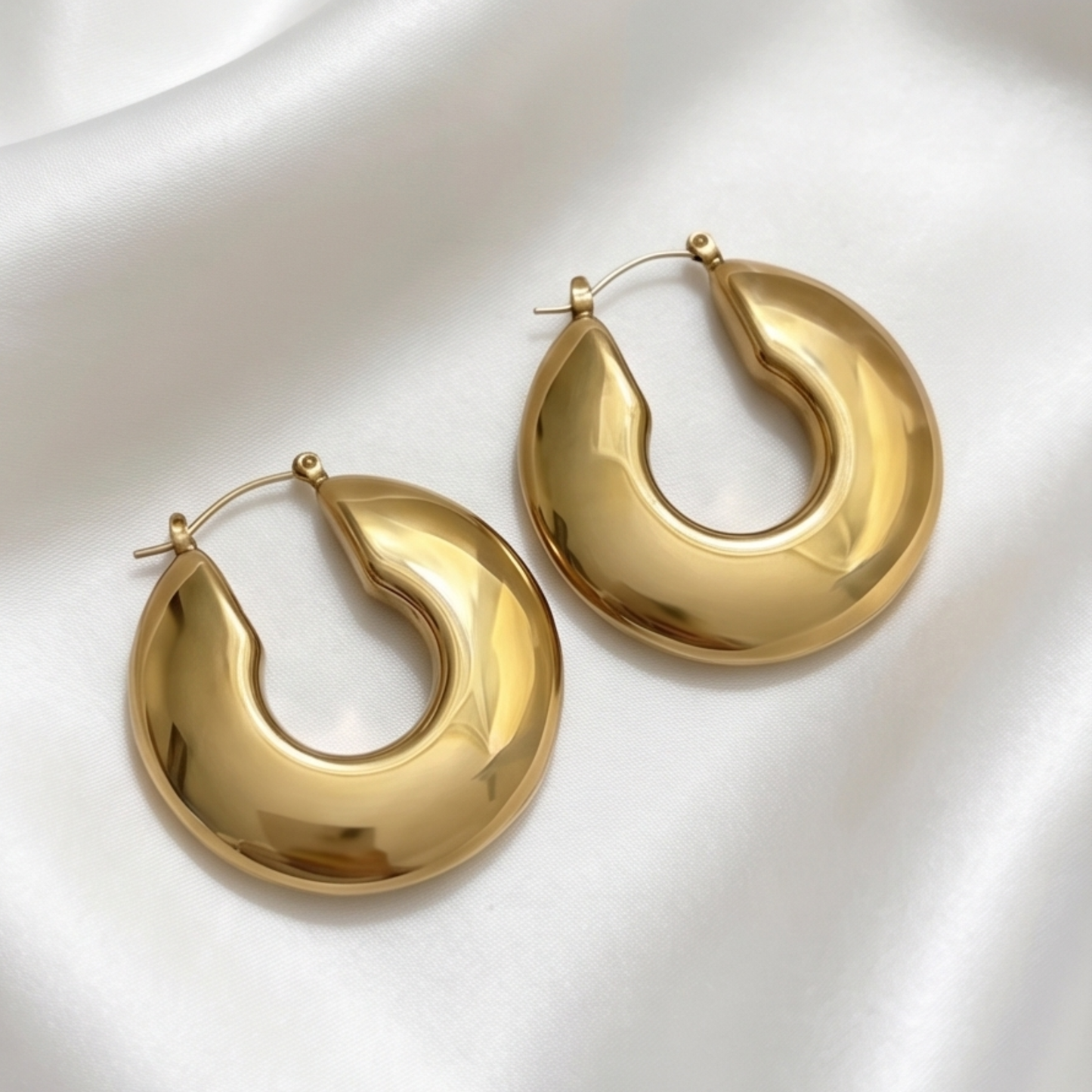 Stainless Steel Chunky Hoop Earrings