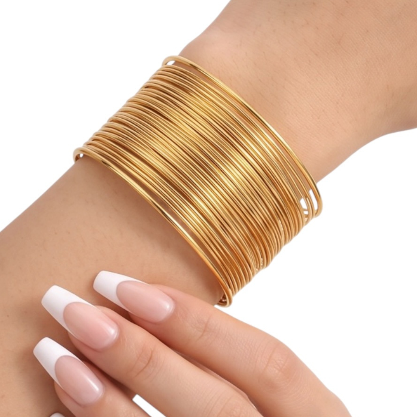Gold Plated Open Bangle Bracelet