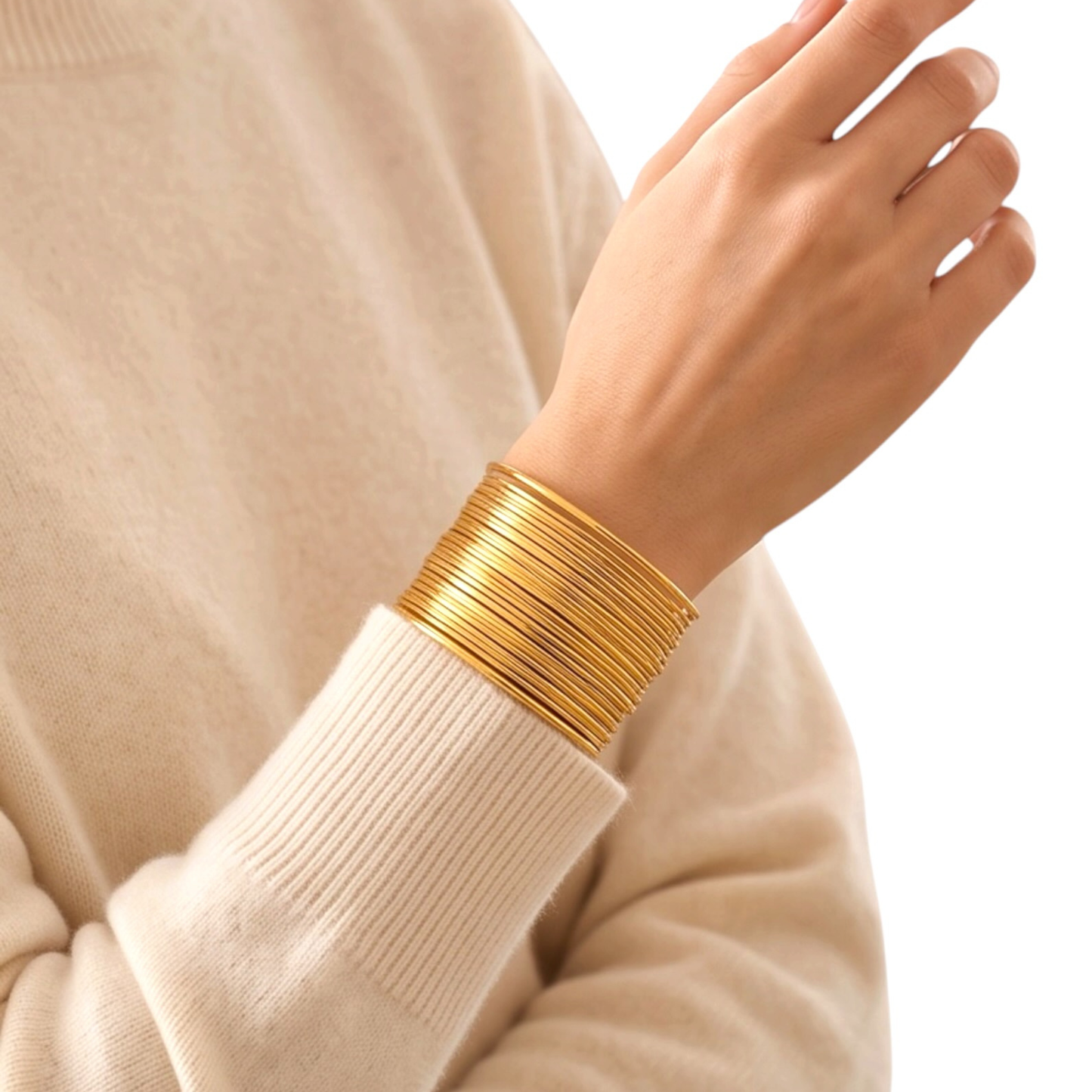 Gold Plated Open Bangle Bracelet