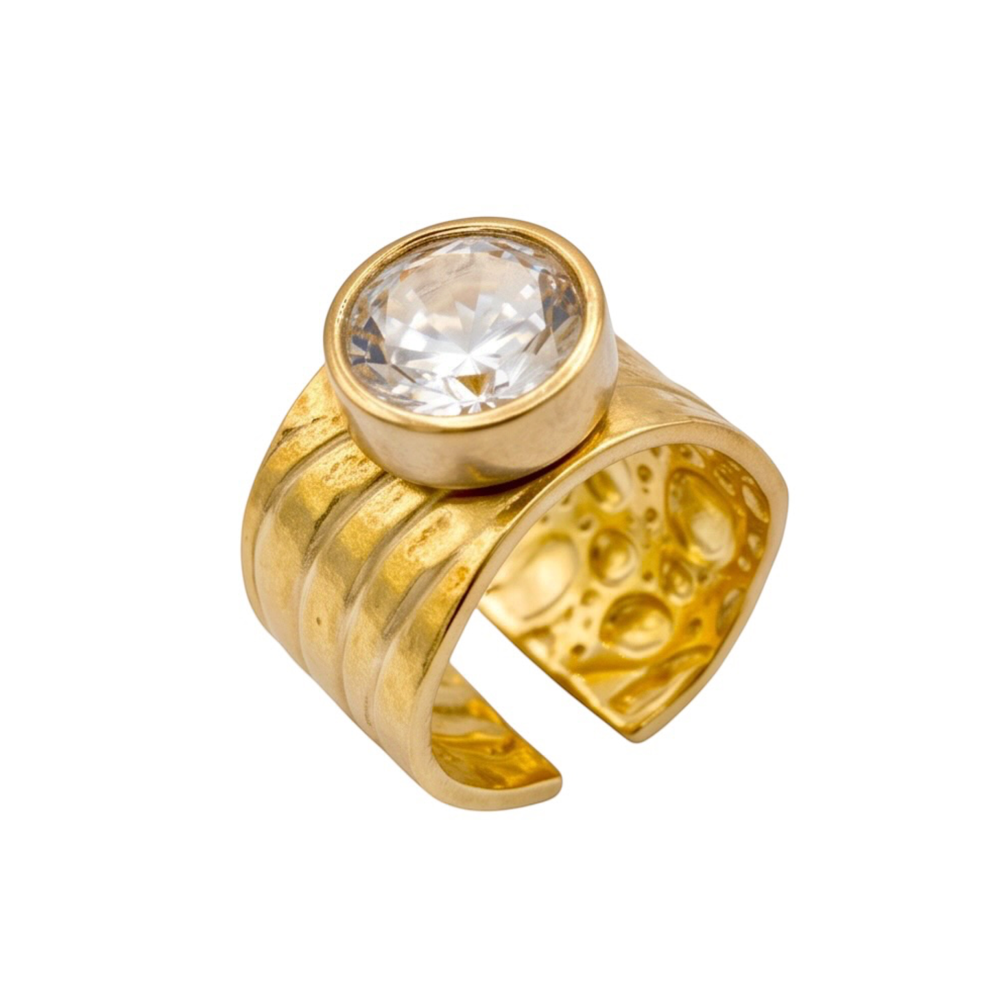 Stainless steel-18k gold plated Open Ring