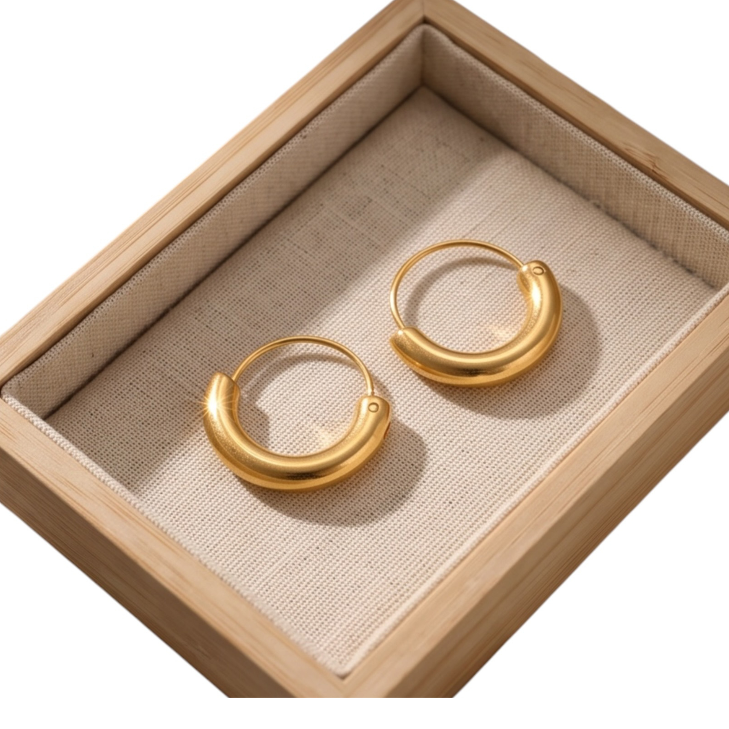 18k Gold plated-stainless steel hoop earrings