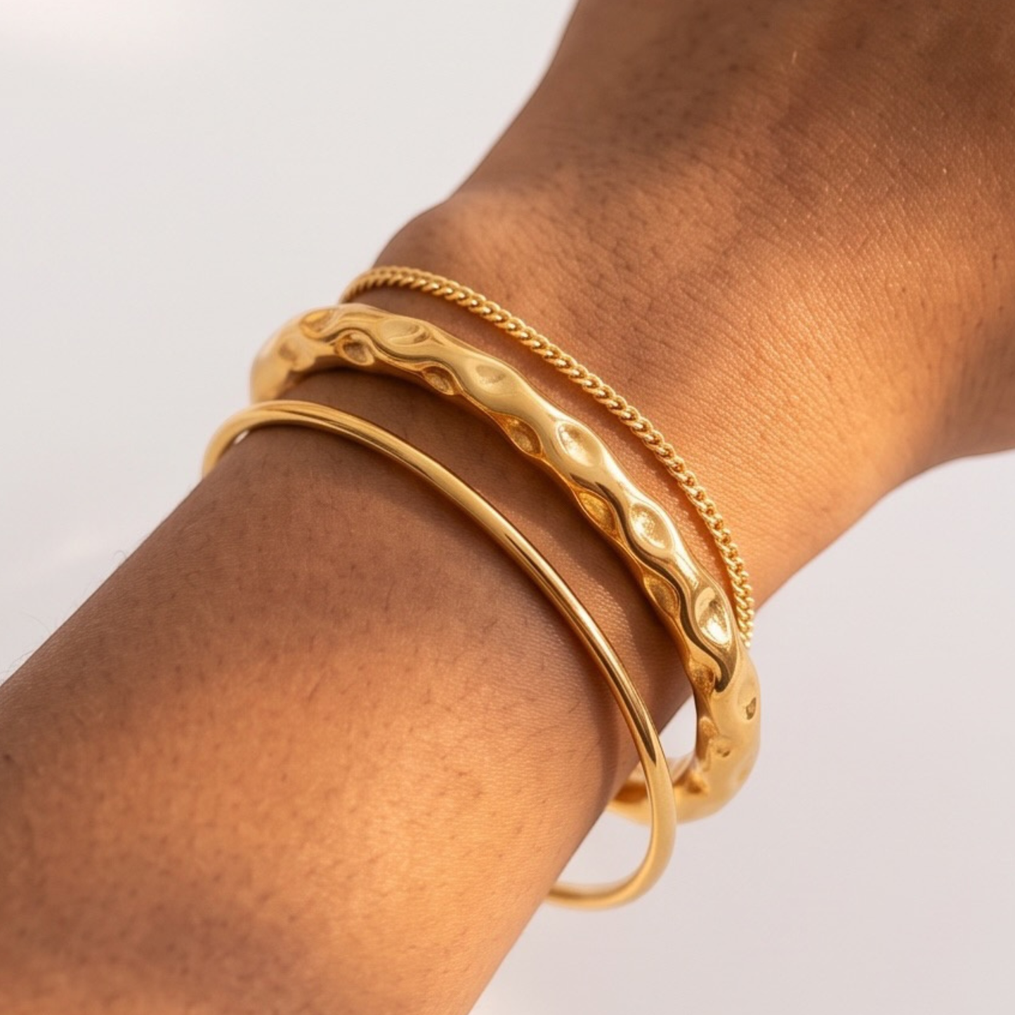 18k Gold Plated-stainless steel Cuff Bracelet
