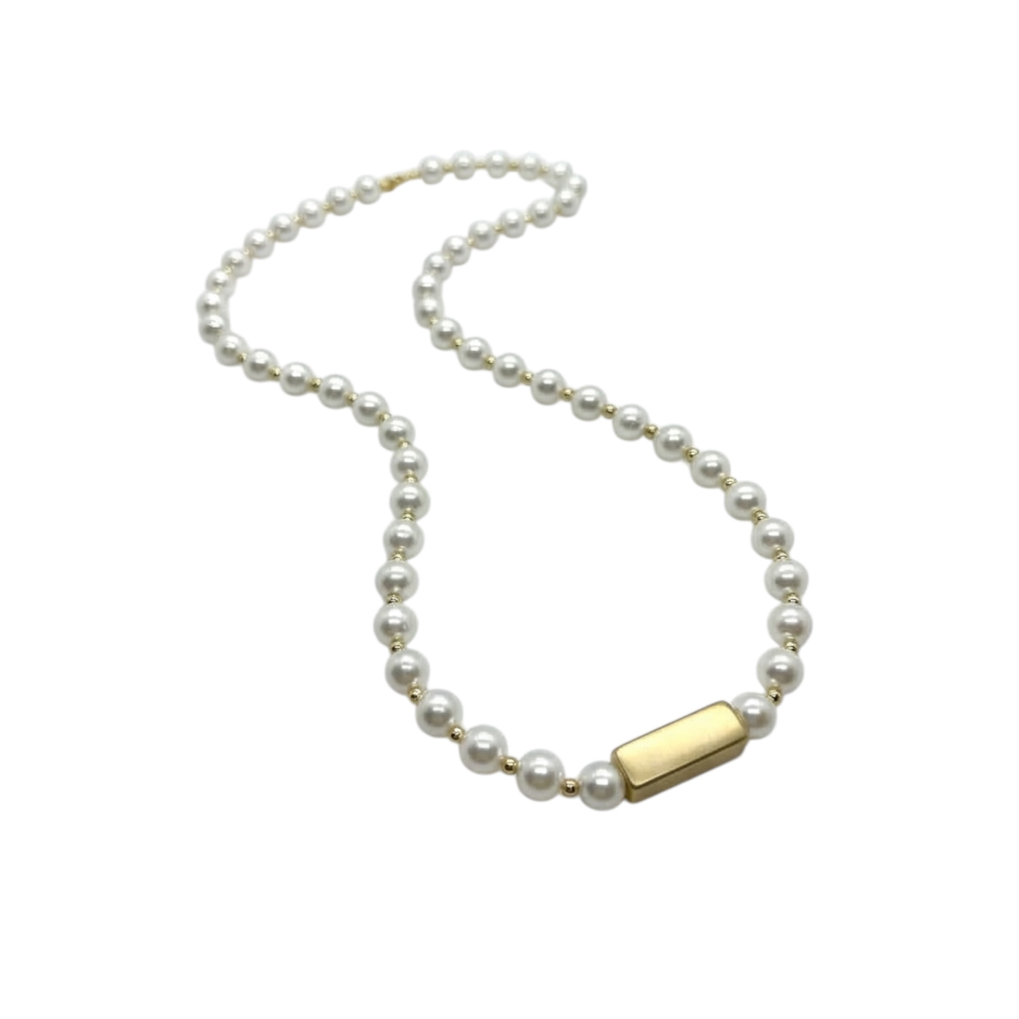 Stainless steel 14k gold plated Pearl Imitation Necklace