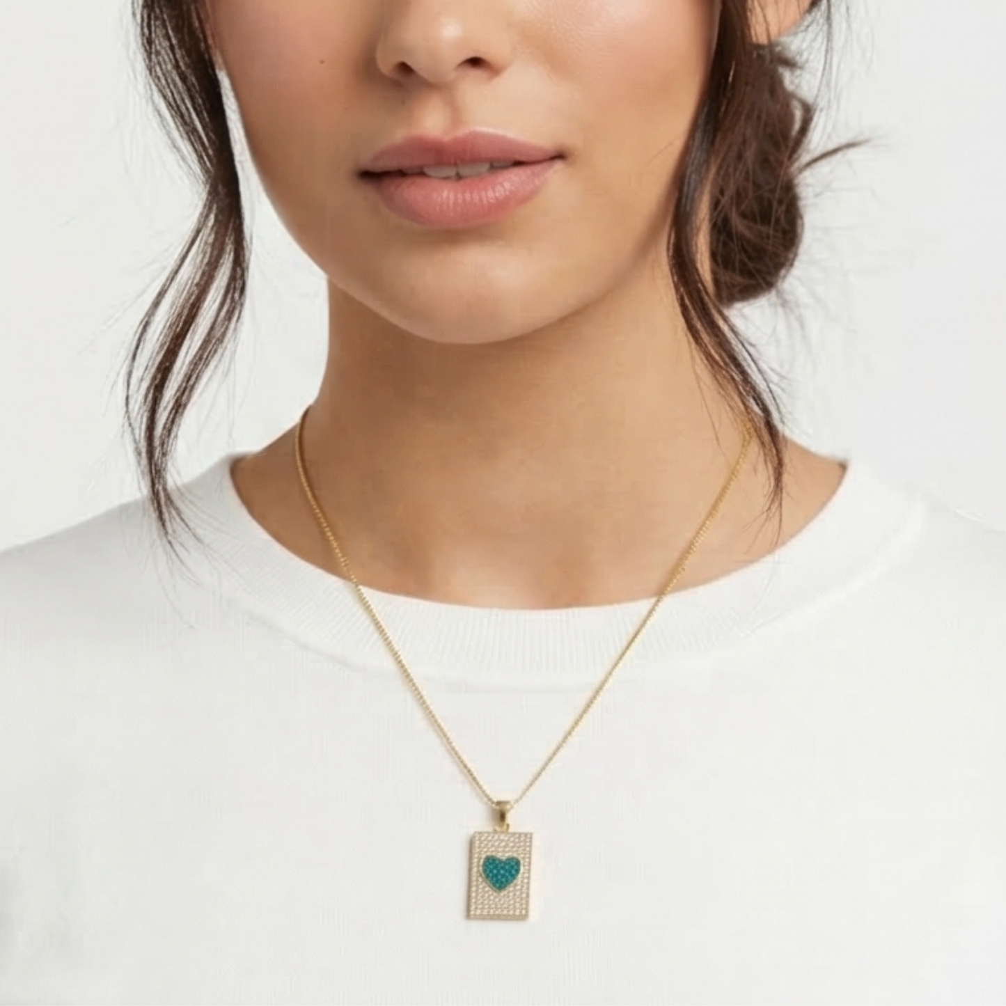 Gold-Plated Heart Pendant Necklace