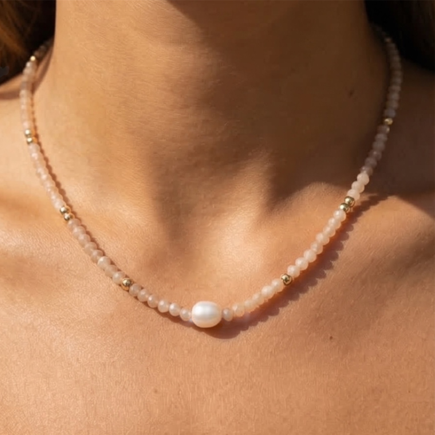Natural freshwater beaded necklace