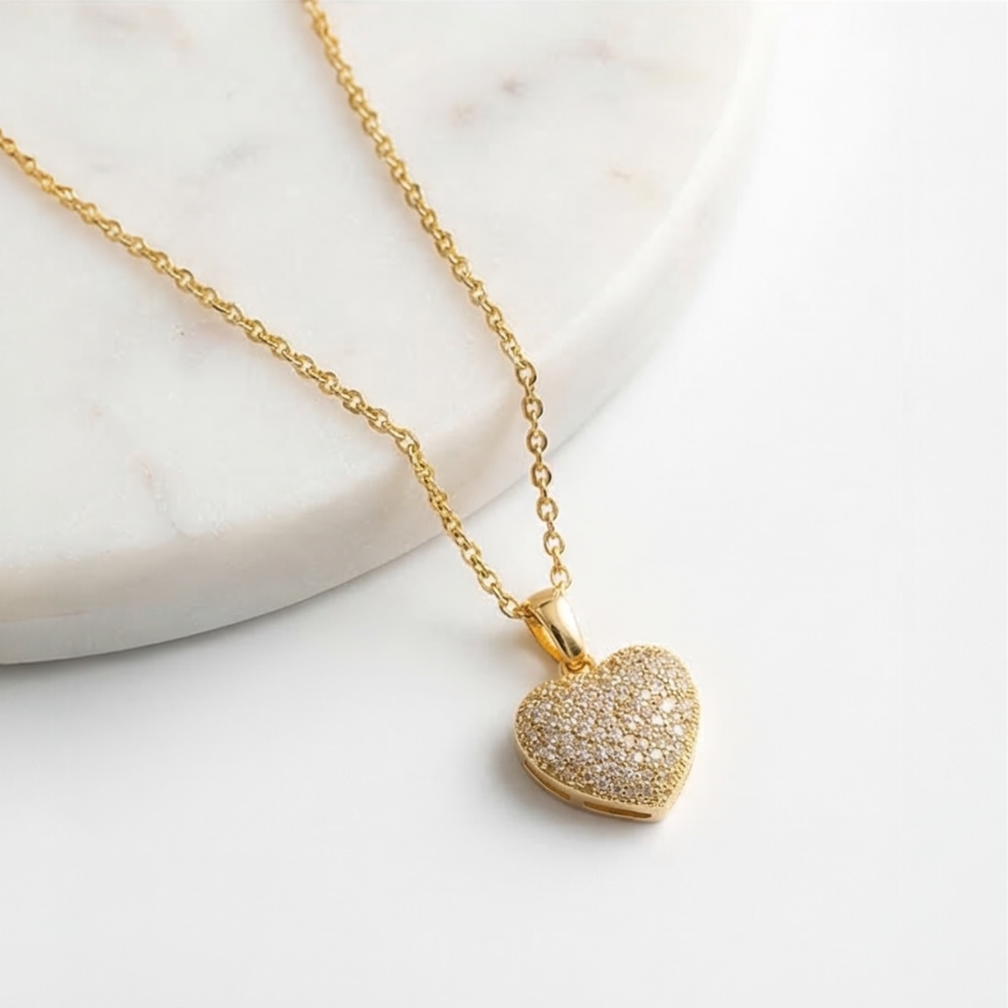 Stainless steel heart pendant necklace