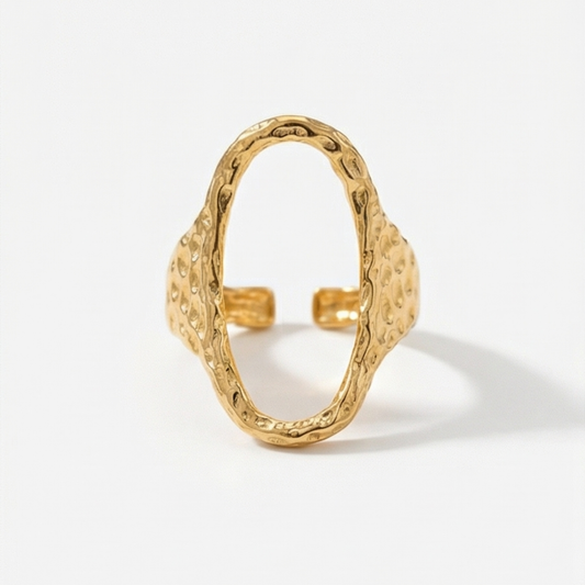 Ring gold plated, stainless steel, simple style