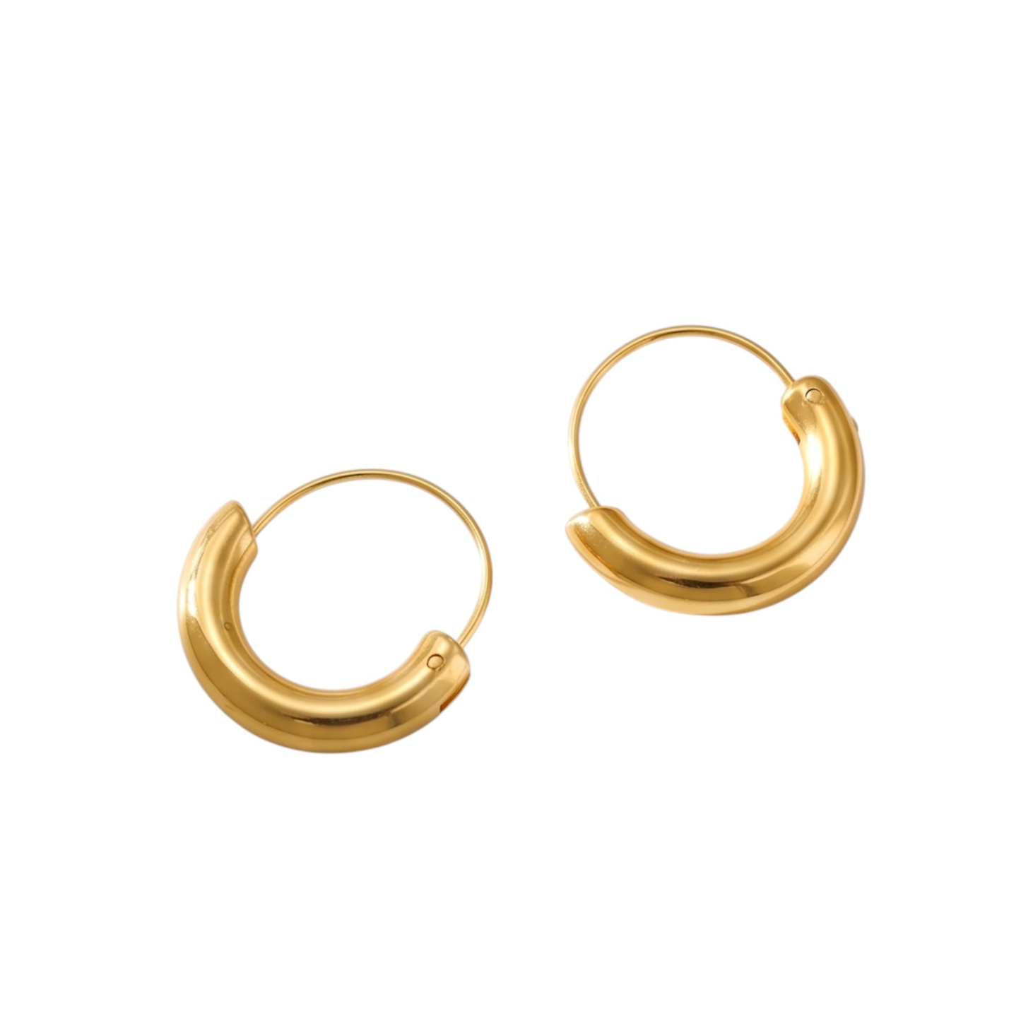 18k Gold plated-stainless steel hoop earrings