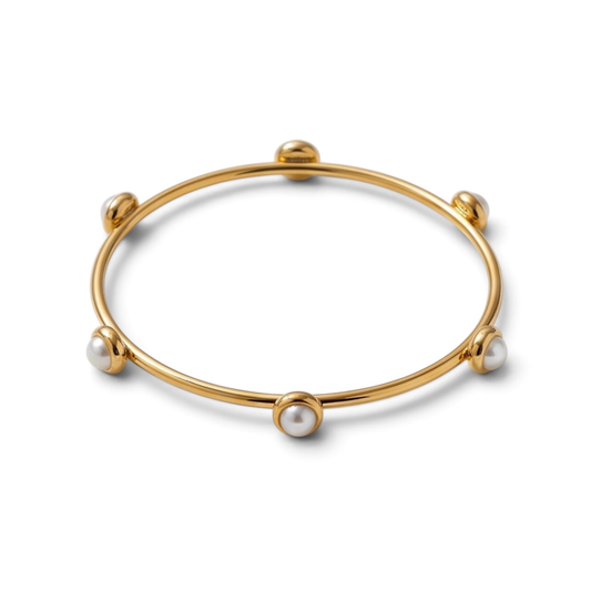 18K Gold Plated-Stainless steel Bangle Bracelet