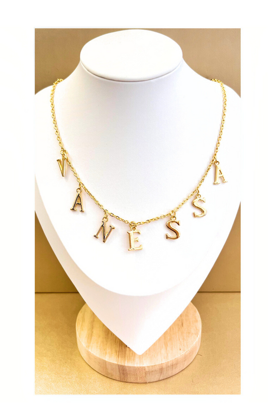 Customizable 10K Gold-Plated Letter Pendant Chains