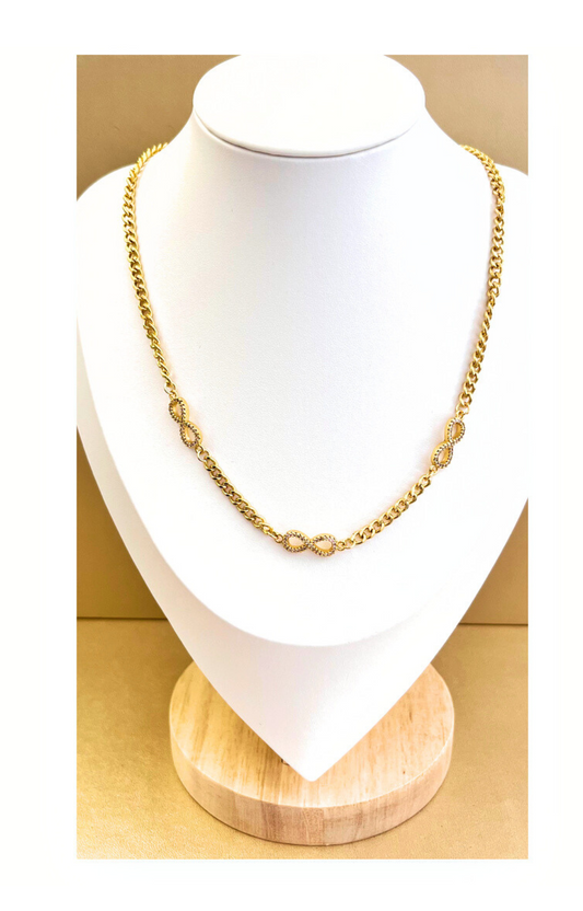 Infinity Shape zircon inlay Link Chain