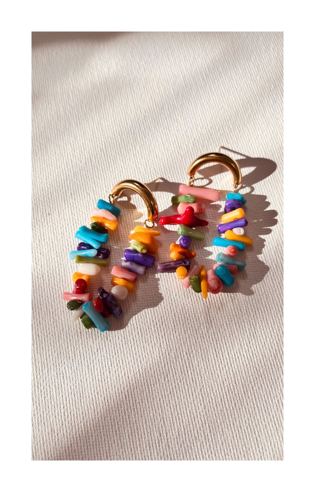 Colorful Natural Stone Boho Earrings
