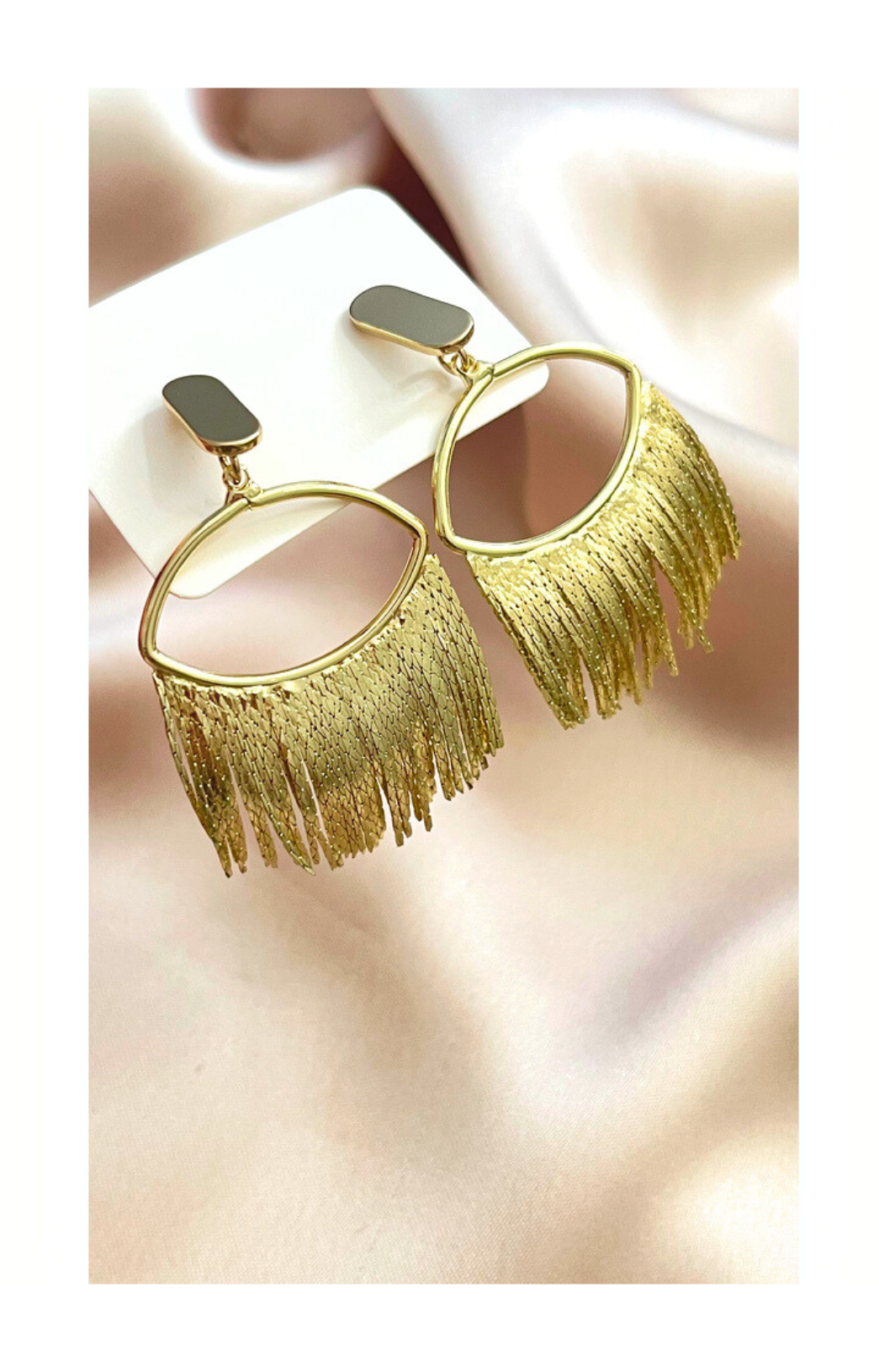 Chandelier Style Earrings, 18k Gold Plated, Copper Base