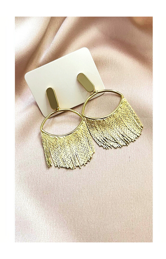 Chandelier Style Earrings, 18k Gold Plated, Copper Base