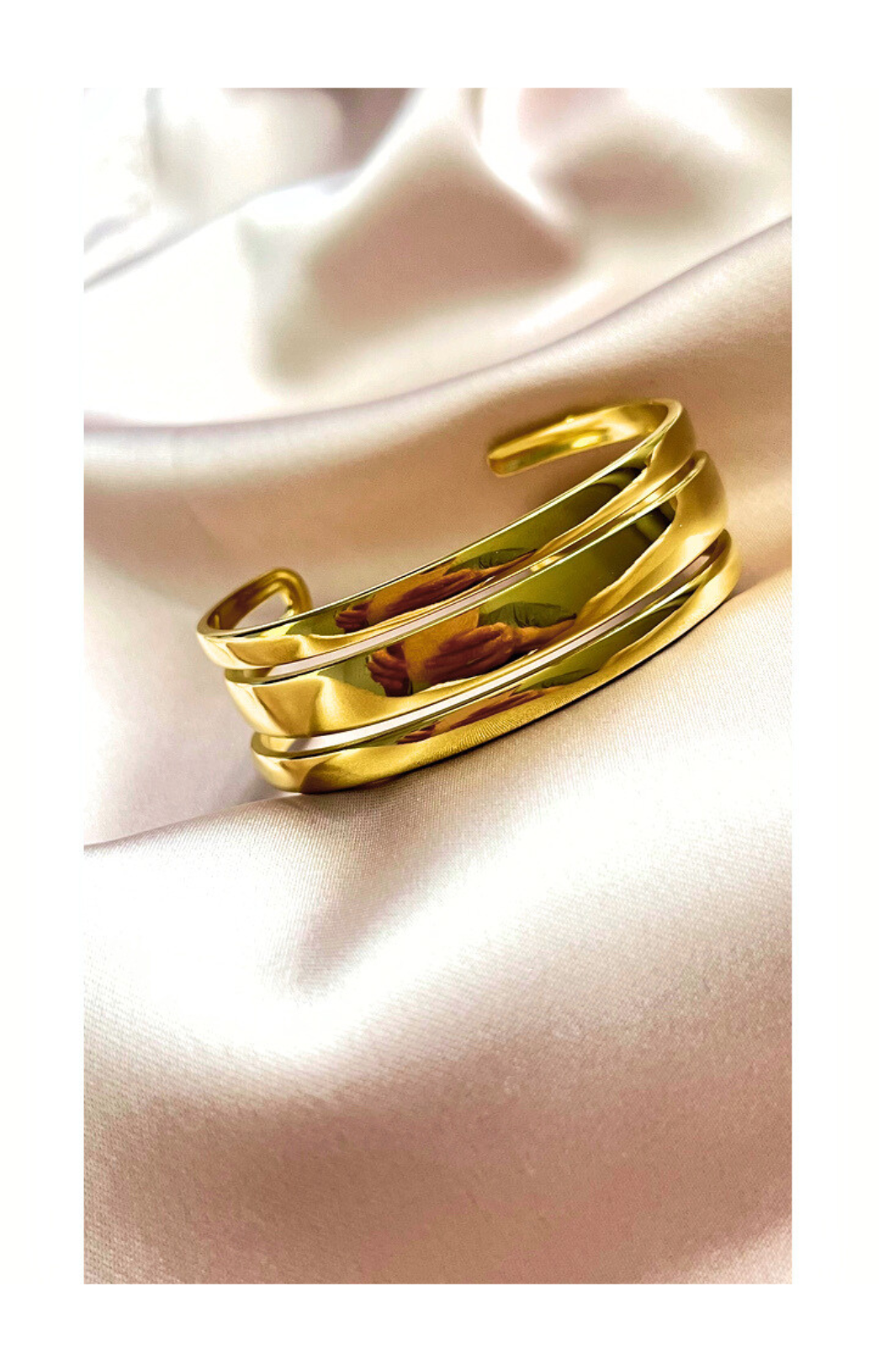 Stainless Steel Chunky Open Cuff Bracelet
