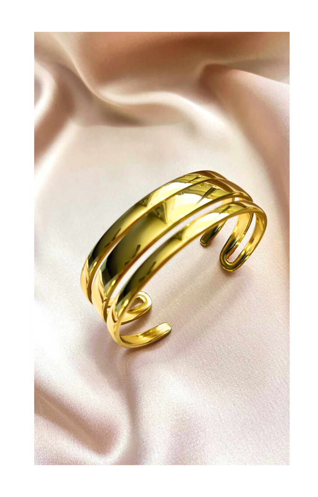 Stainless Steel Chunky Open Cuff Bracelet