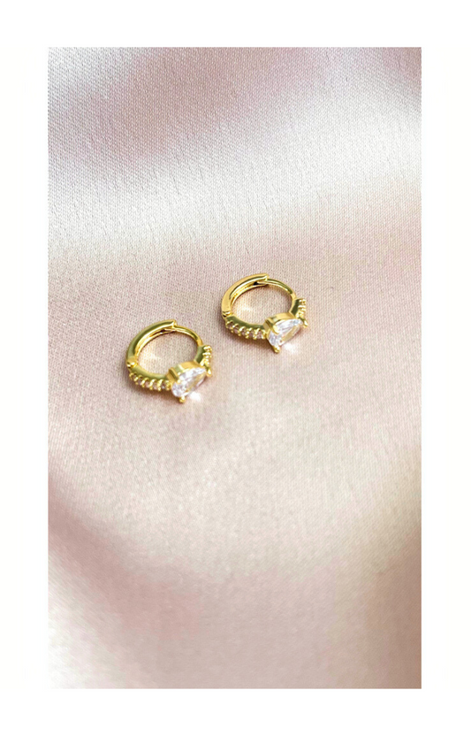 Copper Gold plated huggies hoop earrings