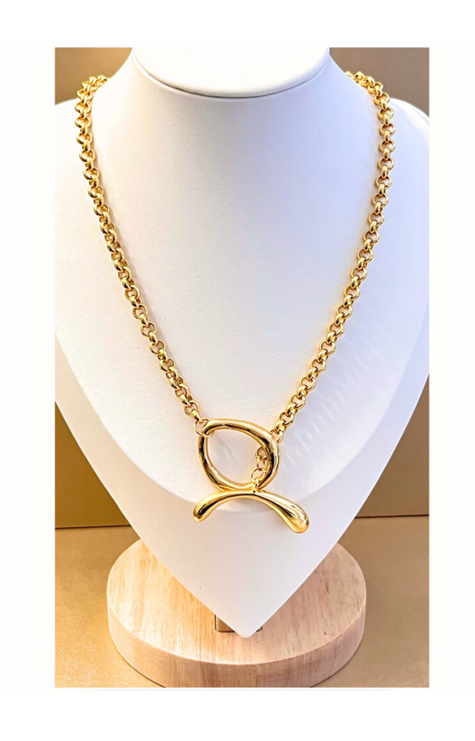 Elegant Gold-Plated Link Chain Necklace
