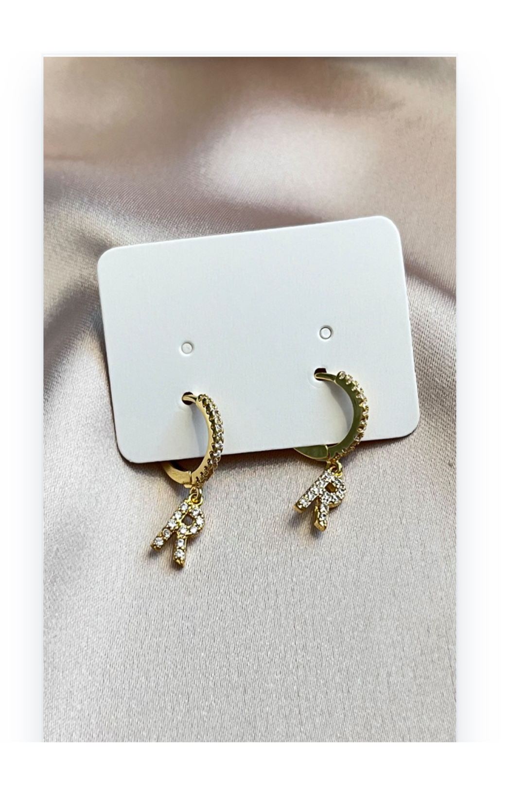 Gold-Plated Hoop Earrings with Initial Letter