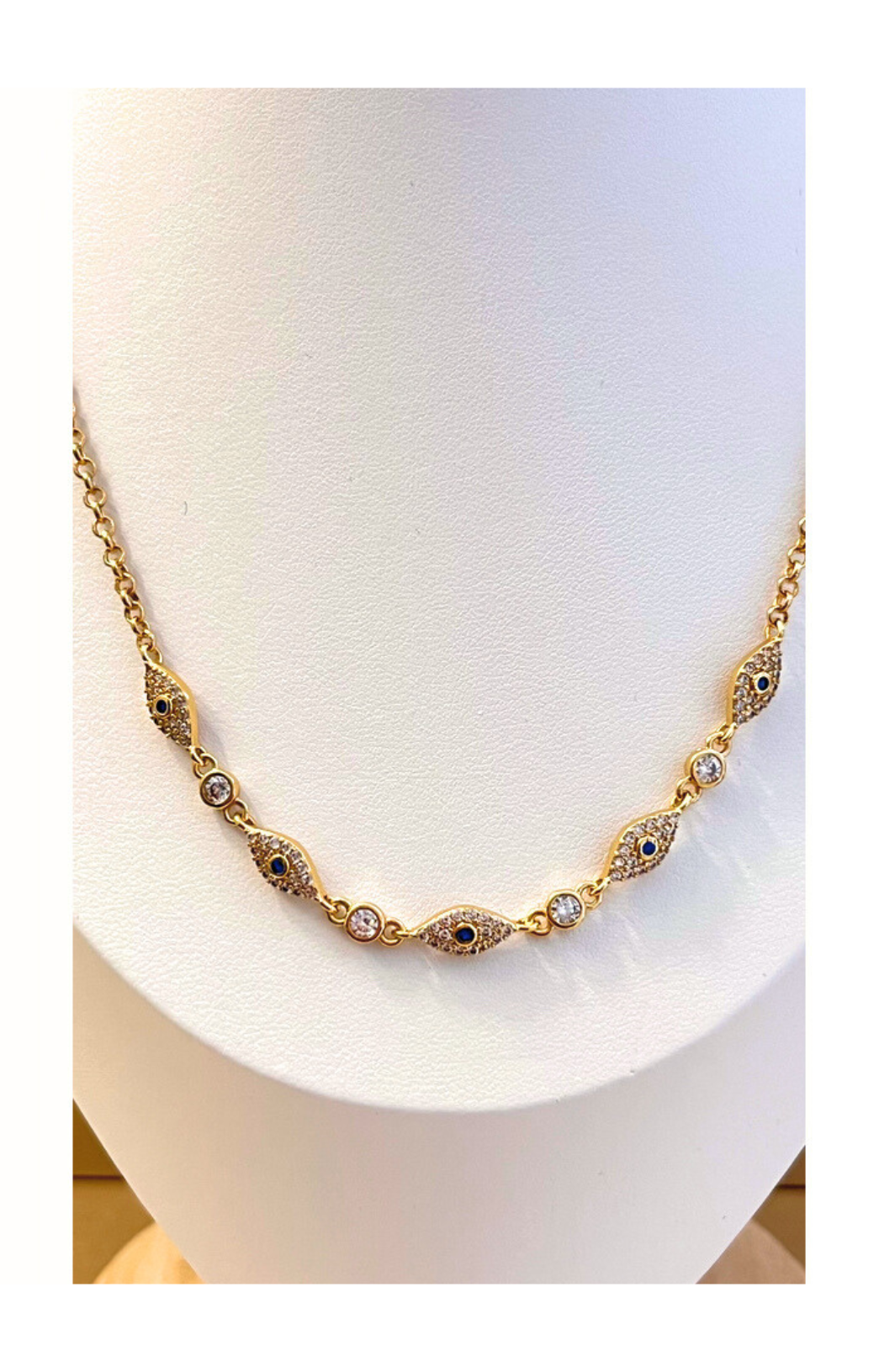18k Gold plated-Evil eyes Chain
