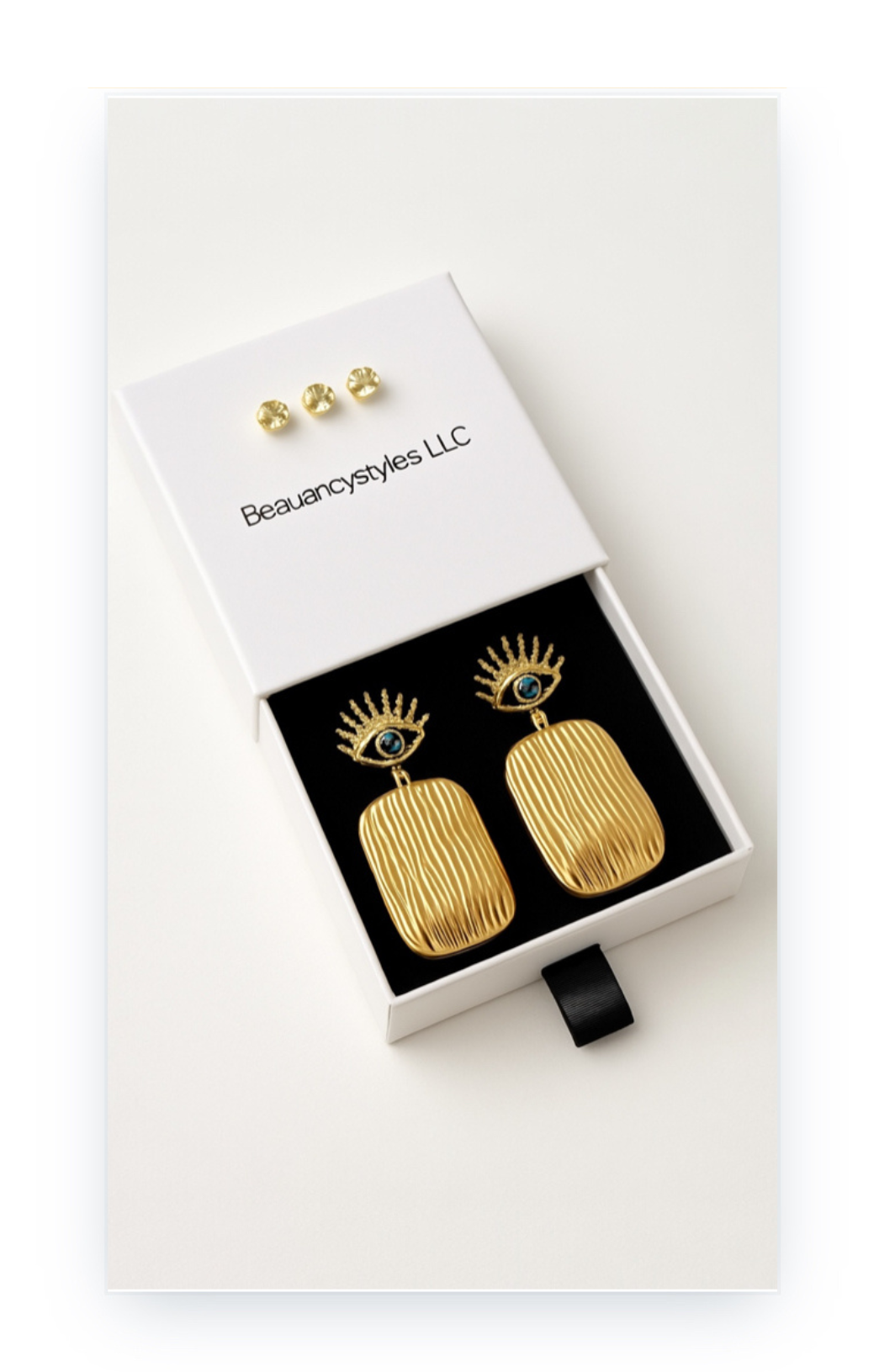 18K Gold-Plated Evil Eye Earrings in Stainless Steel