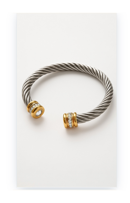 Stainless Steel Twisted Cable Bracelet