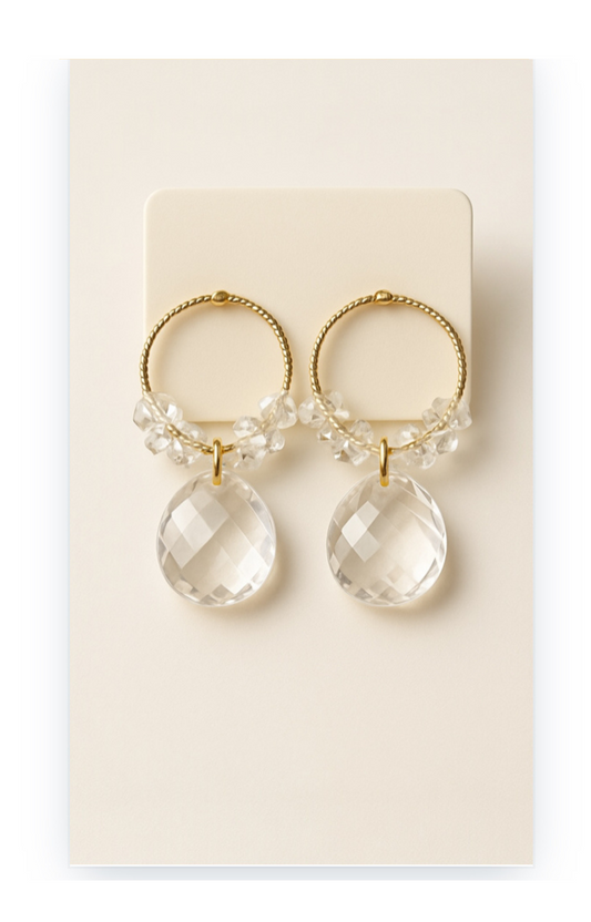 Drop Earrings with Synthetic Crystals