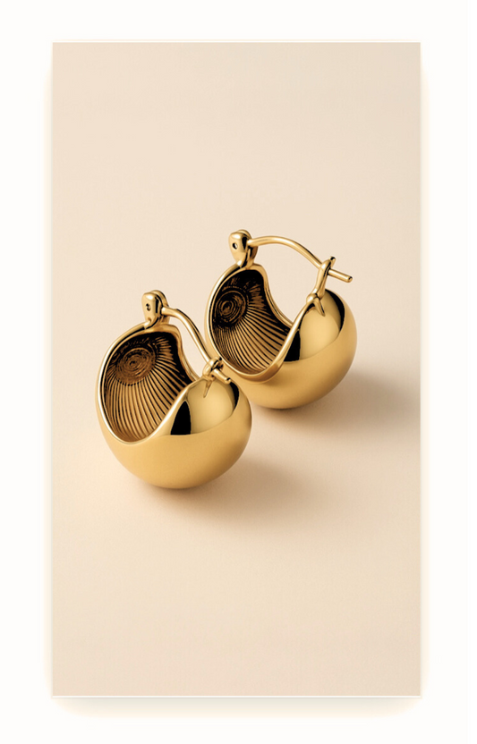Small hoop earrings made of stainless steel, vintage style.