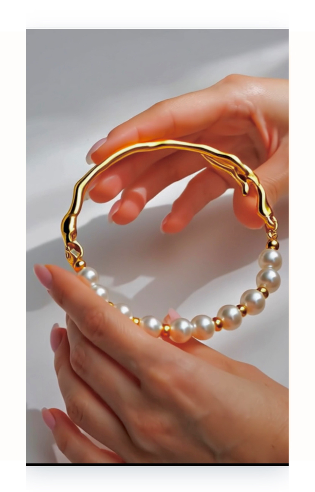 925 Sterling Silver Pearl bead round bracelet