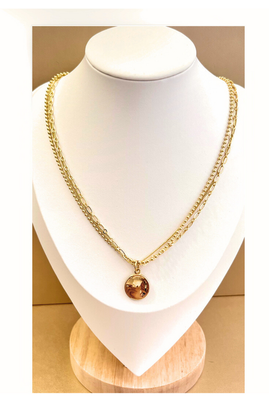 Multilayered Gold-Plated Necklace for Women