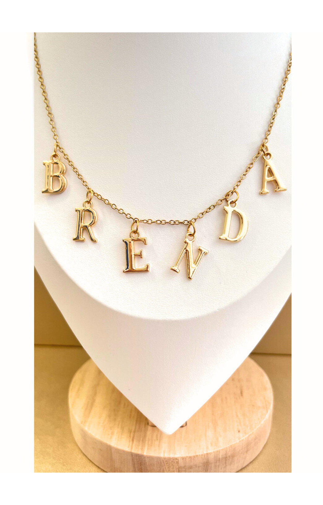 Gold-Plated Thin Chain Necklace with Personalized Charm