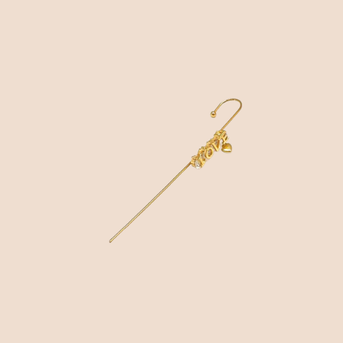 Cross-Style Auricle Piercing Earrings with Gold-Plated Copper