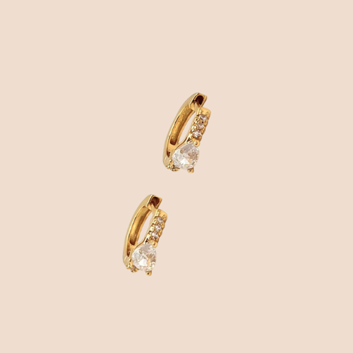 Gold-Plated .925 Sterling Silver Huggie Hoop Earrings