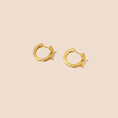 Gold-Plated .925 Sterling Silver Huggie Hoop Earrings