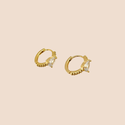 Copper Gold plated huggies hoop earrings