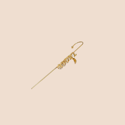 Cross-Style Auricle Piercing Earrings with Gold-Plated Copper