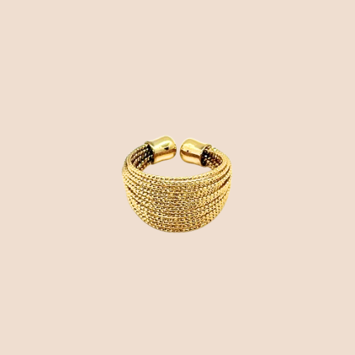 Adjustable Gold-Plated Titanium Steel Ring