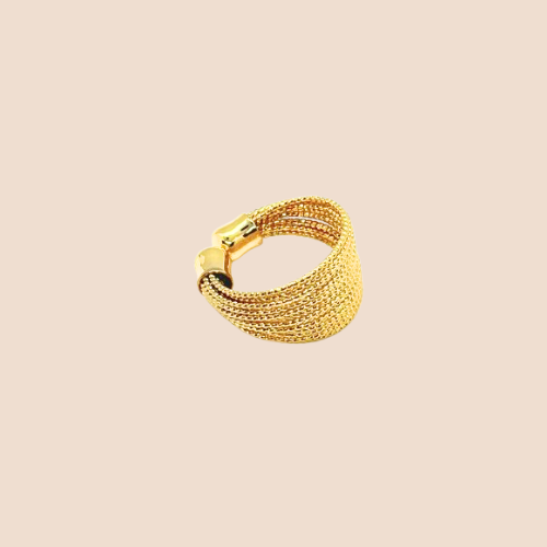 Adjustable Gold-Plated Titanium Steel Ring