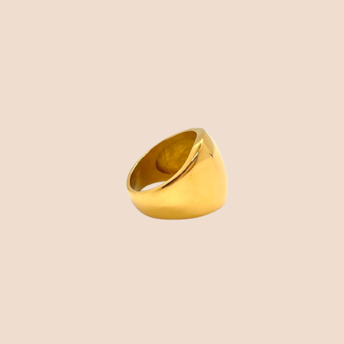 Chunky Gold-Plated Stainless Steel Band Ring