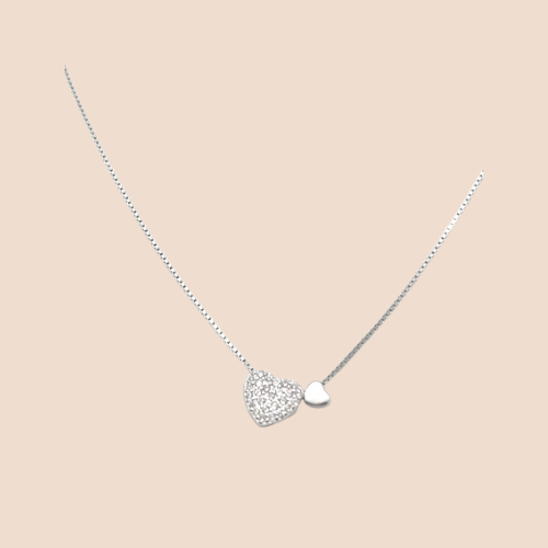 .925 Sterling Silver Heart Pendant Necklace